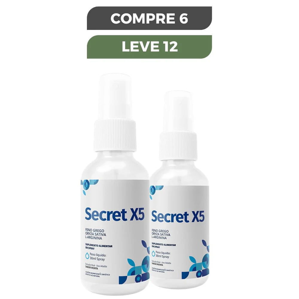 SECRET X5 SPRAY 30ML -
VITALIDADE E DESEMPENHO
MASCULINO