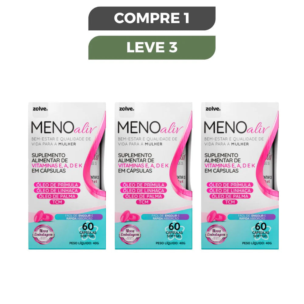 Meno Aliv 60 Cápsulas - Apoio ao bem-estar feminino + Frete Grátis