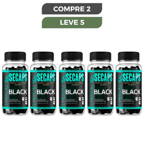 SECAPS BLACK 60 CAPS - EMAGRECIMENTO SAUDÁVEL E EFICAZ - PROMOÇÃO OFICIAL