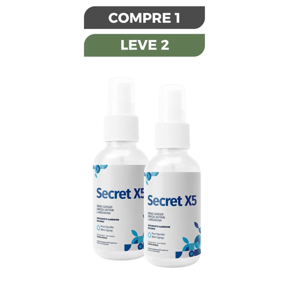 SECRET X5 SPRAY 30ML -
VITALIDADE E DESEMPENHO
MASCULINO